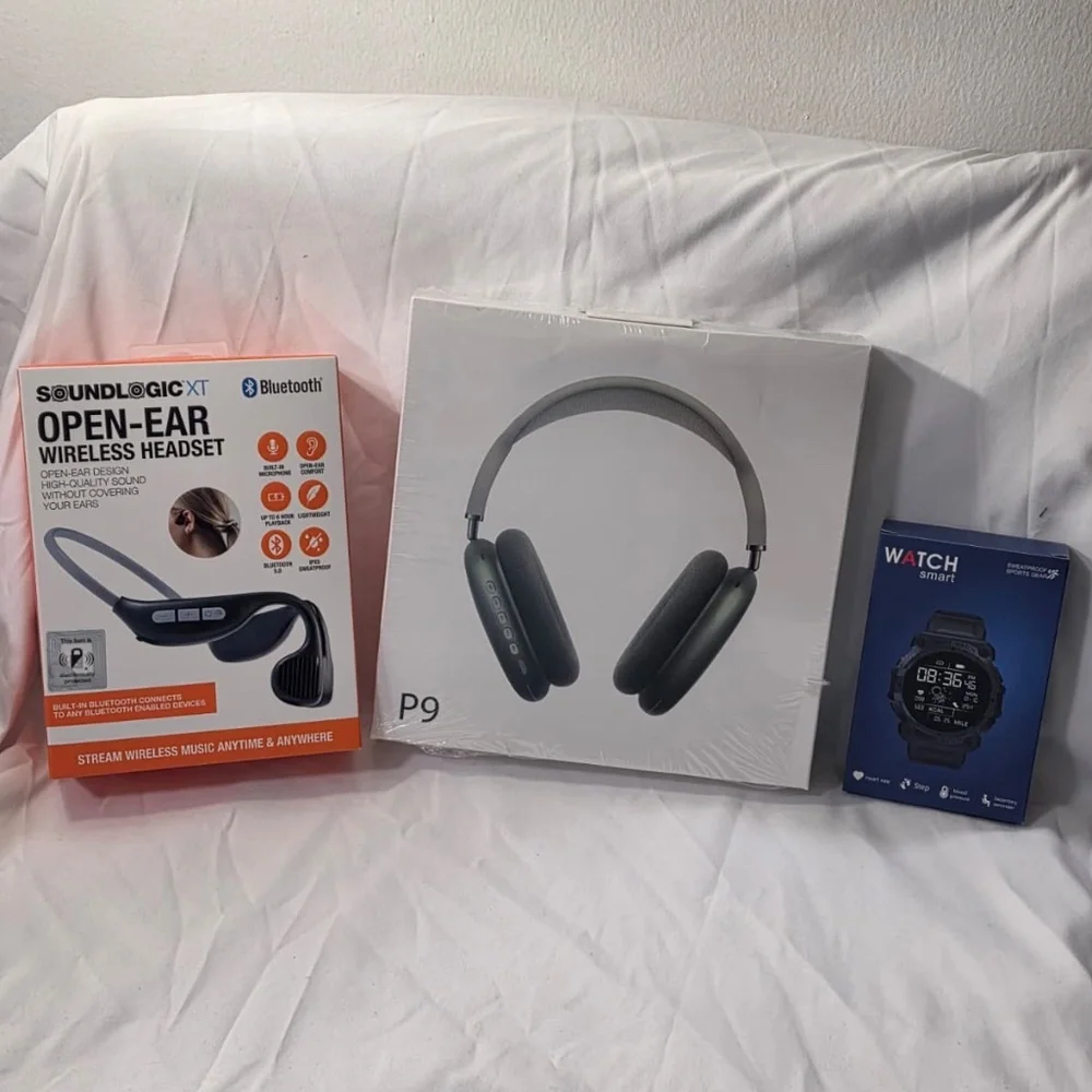 BUNDLE (Green P9 Wireless Headphones + SoundLogic OpenEar + Smart Watch)